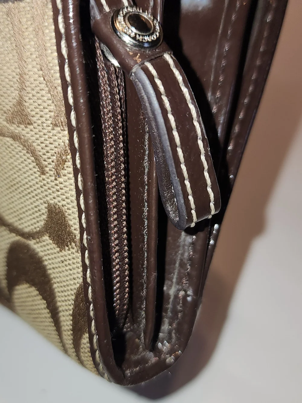 Coach Signature C Jacquard Canvas Trifold Wallet - Brown/Tan